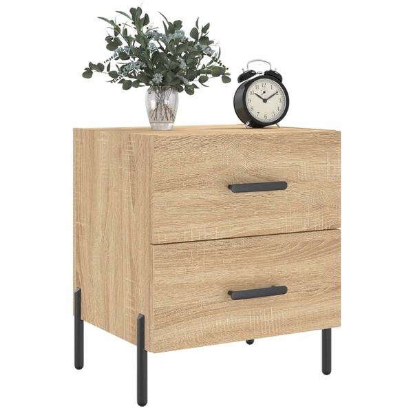 vidaXL Κομοδίνα 2 τεμ. Sonoma Δρυς 40 x 35 x 47,5 εκ. Επεξεργ. Ξύλο