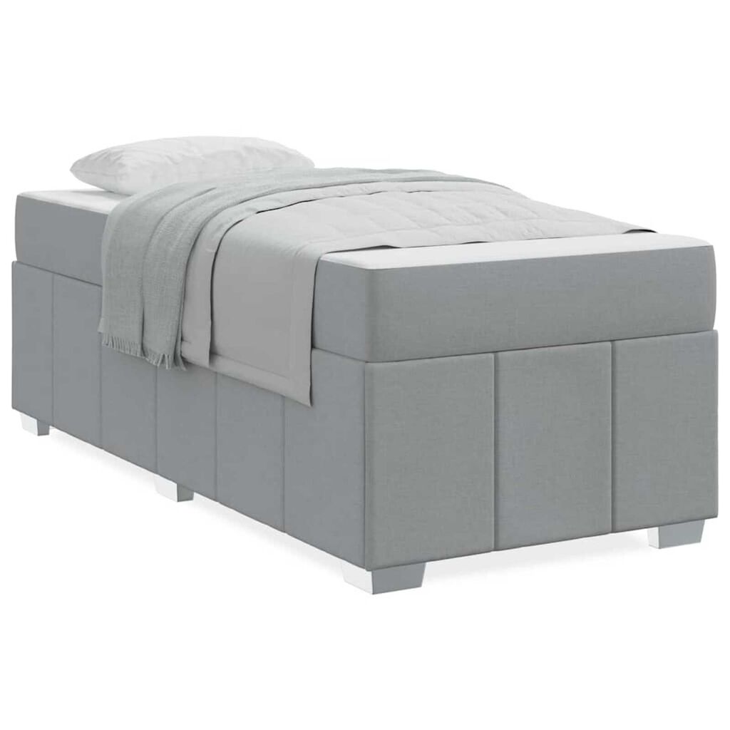vidaXL Σκελετός Κρεβατιού Ανοιχτό γκρι 90 x 200 cm ύφασμα