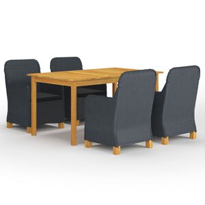 vidaXL Σετ Τραπεζαρίας Κήπου 5 Τεμαχίων Σκούρο Γκρι