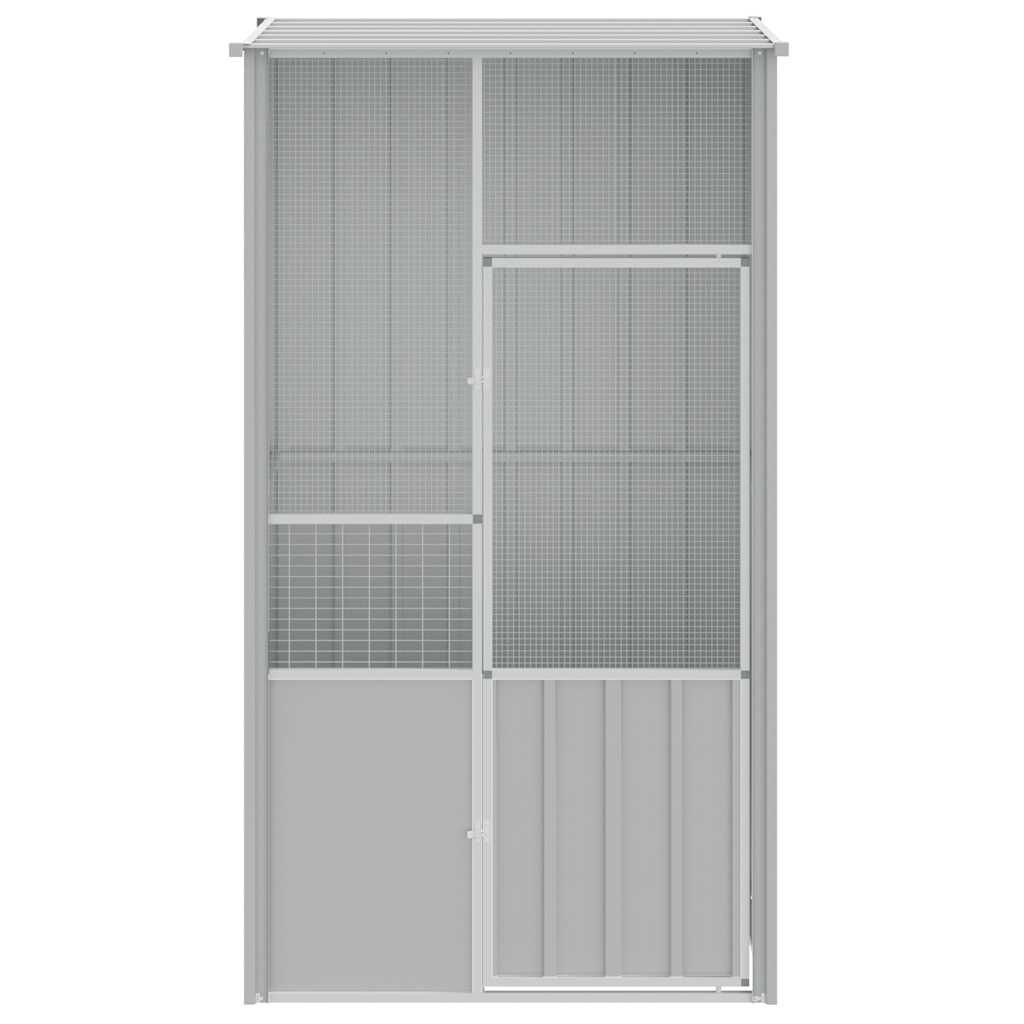 vidaXL Κλουβί Πουλιών Γκρι 115x78x200 εκ. από Γαλβανισμένο Χάλυβα
