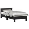 vidaXL Πλαίσιο Κρεβατιού Μαύρη δρυς 90 x 190 cm Επεξεργασμένο ξύλο