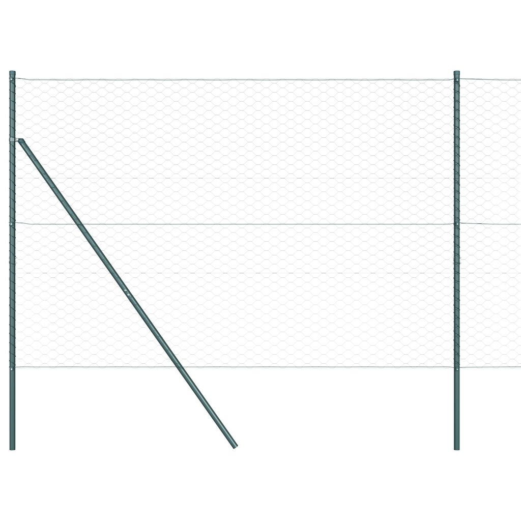 vidaXL Hexagon Fence Πράσινη 1.5x100 μ Χάλυβας