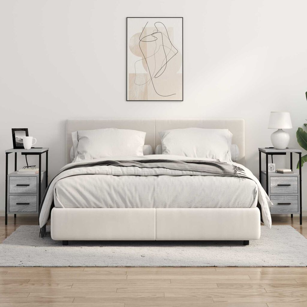 vidaXL Κομοδίνο Γκρι sonoma 30 x 48 x 61 εκ Επεξεργασμένο ξύλο