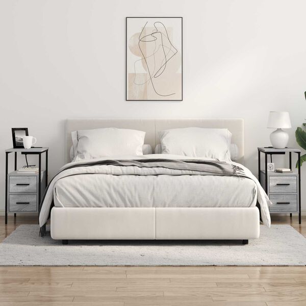 vidaXL Κομοδίνο Γκρι sonoma 30 x 48 x 61 εκ Επεξεργασμένο ξύλο