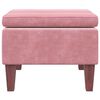 vidaXL Σκαμπό με Ξύλινα Πόδια Ροζ Βελούδινο