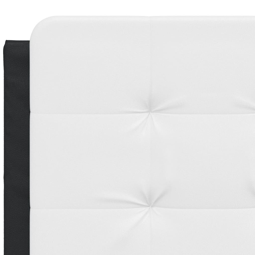 vidaXL Πλαίσιο Κρεβατιού με LED Μαύρο/Λευκό 120x200εκ. Συνθετικό Δέρμα