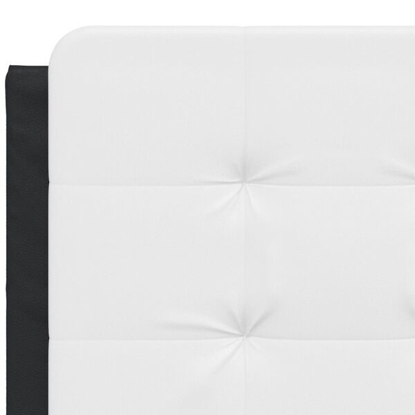 vidaXL Πλαίσιο Κρεβατιού με LED Μαύρο/Λευκό 120x200εκ. Συνθετικό Δέρμα