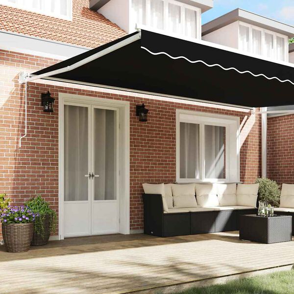 vidaXL Αντιανεμικό Μαύρο 500 x 300 x 165 εκ. Πολυέστερ και Μέταλλο