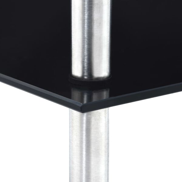 vidaXL Τραπεζάκι Σαλονιού 4 Επιπέδων Μαύρο 30x30x100 εκ Ψημ. Γυαλί