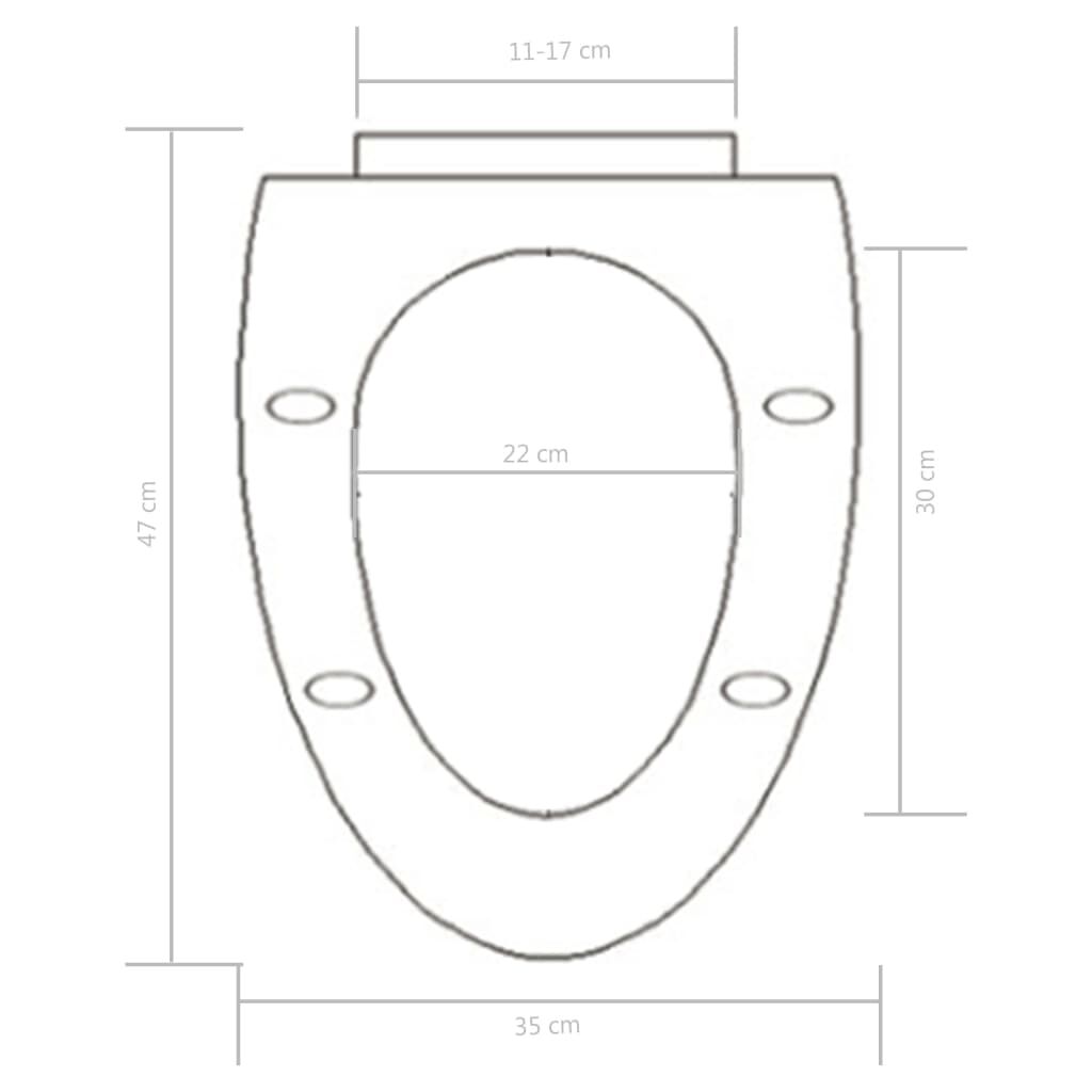 vidaXL Κάλυμμα Λεκάνης με Soft Close & Quick Release Μαύρο