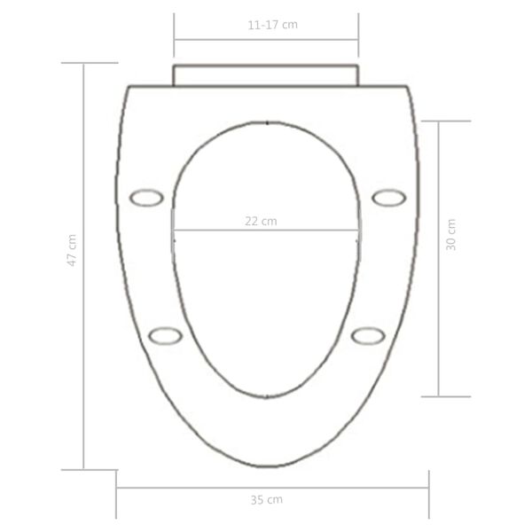 vidaXL Κάλυμμα Λεκάνης με Soft Close & Quick Release Μαύρο