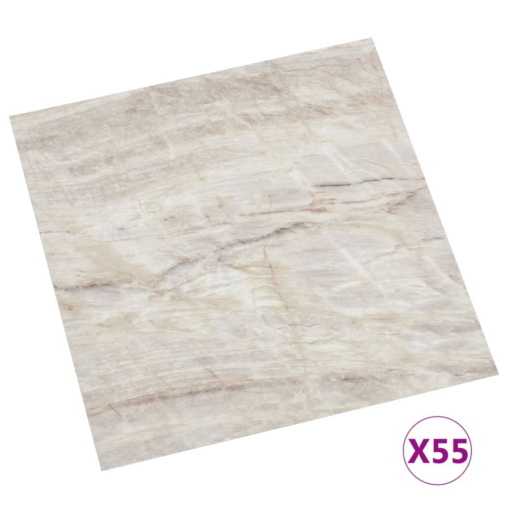 vidaXL Δάπεδο Αυτοκόλλητο Μπεζ 55 τεμ. 5,11 μ² από PVC