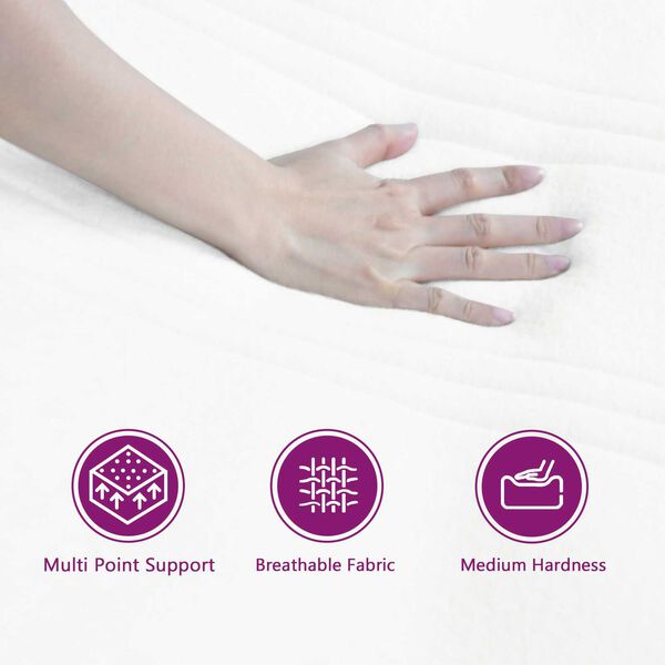 vidaXL Κρεβάτι Box Spring με Ματράς & LED Μπλε 90x200 εκ. Υφασμάτινο
