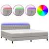 vidaXL &Kappa;&rho;&epsilon;&beta;ά&tau;&iota; Boxspring &mu;&epsilon; &Sigma;&tau;&rho;ώ&mu;&alpha; & LED &Alpha;&nu;.&Gamma;&kappa;&rho;&iota; 200x200&epsilon;&kappa;. &Upsilon;&phi;&alpha;&sigma;&mu;ά&tau;&iota;&nu;&omicron;