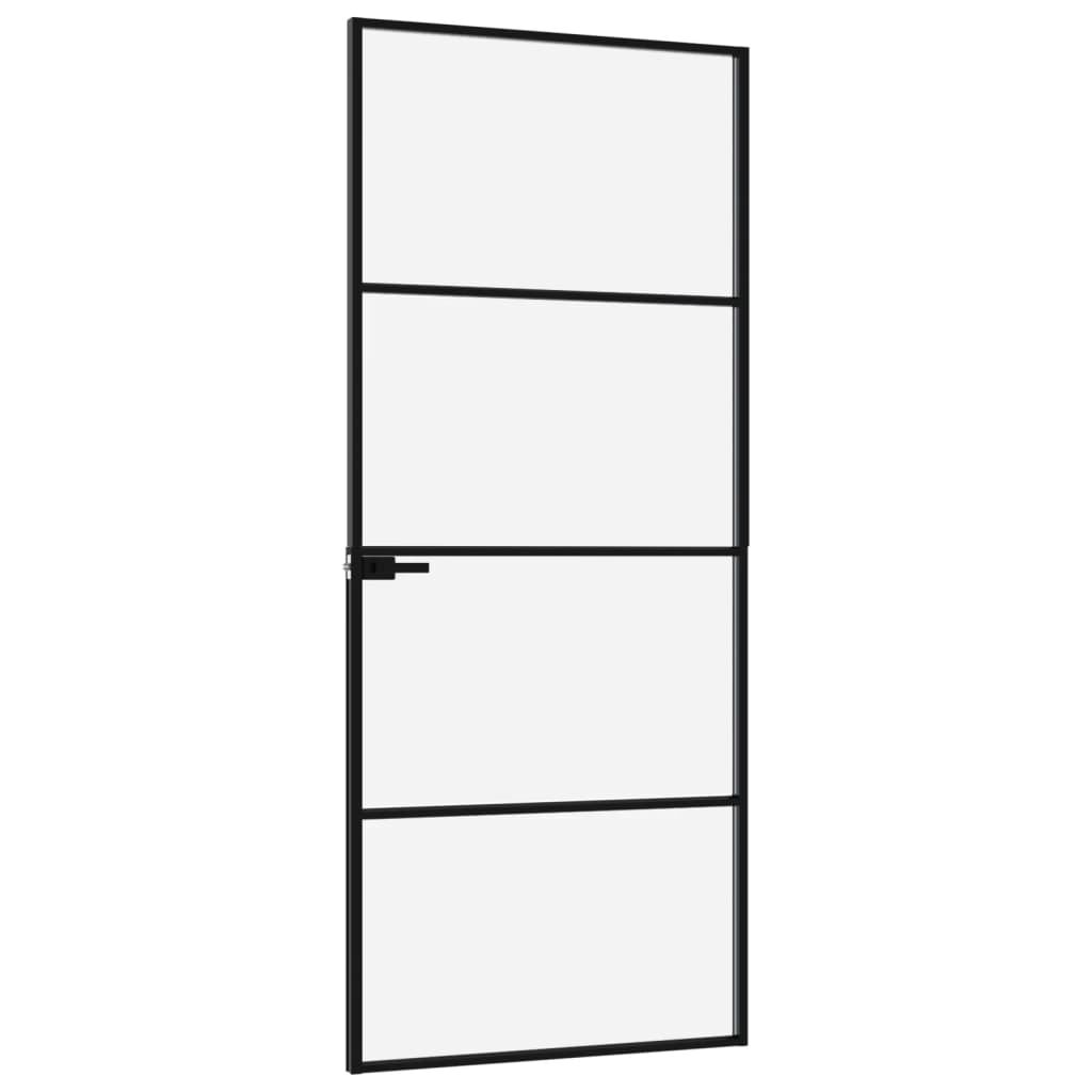 vidaXL Εσωτερική Πόρτα 76x201,5 εκ. Ψημένο Γυαλί και Λεπτό Αλουμίνιο