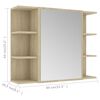 vidaXL Καθρέφτης Μπάνιου Sonoma Δρυς 80 x 20,5 x 64 εκ. από Επεξ. Ξύλο
