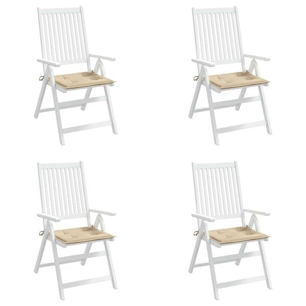vidaXL Μαξιλάρια Καρέκλας Κήπου 4 τεμ. Μπεζ 50x50x4 εκ. Ύφασμα Oxford
