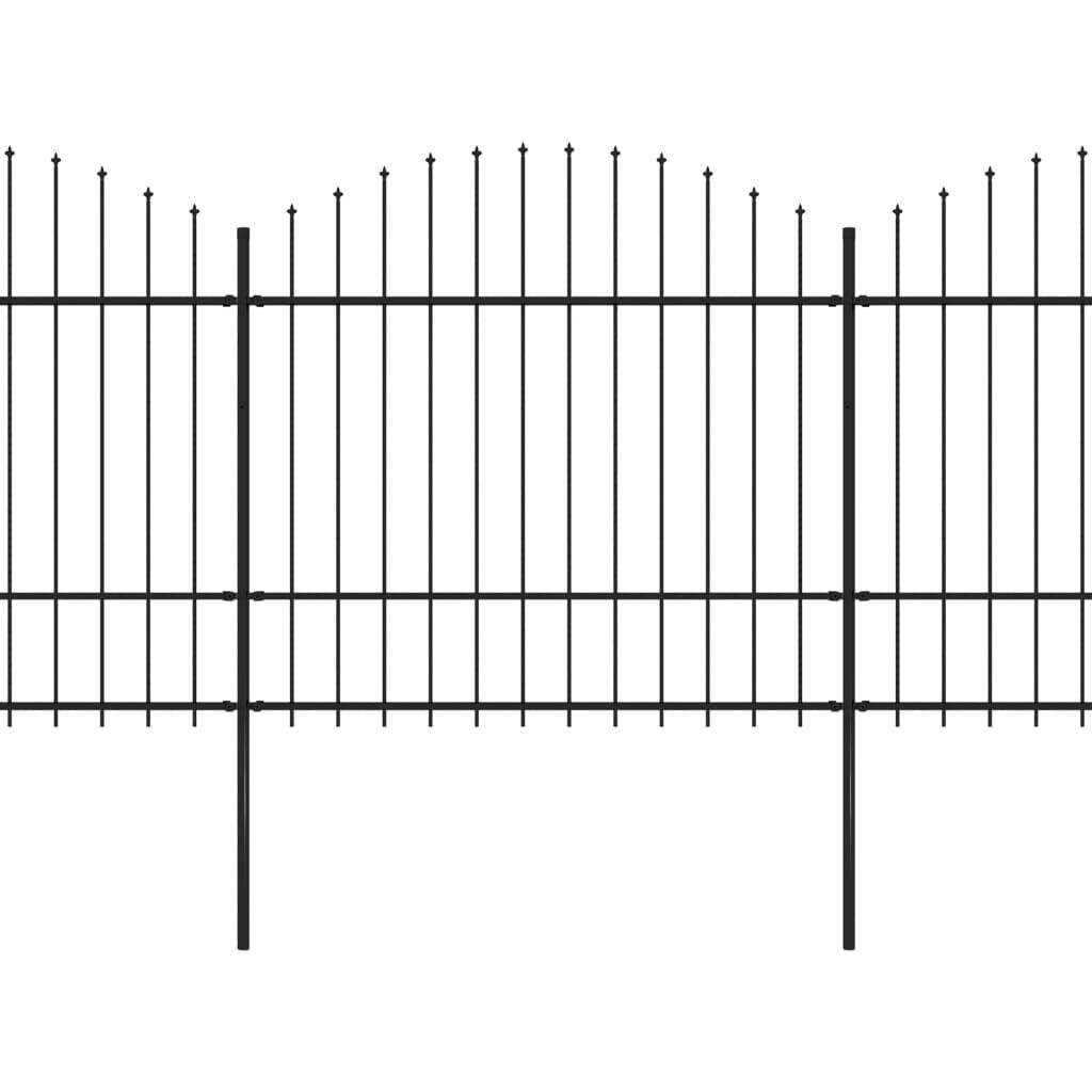 vidaXL Κάγκελα Περίφραξης με Λόγχες Μαύρα (1,5-1,75) x 6,8 μ. Ατσάλινα
