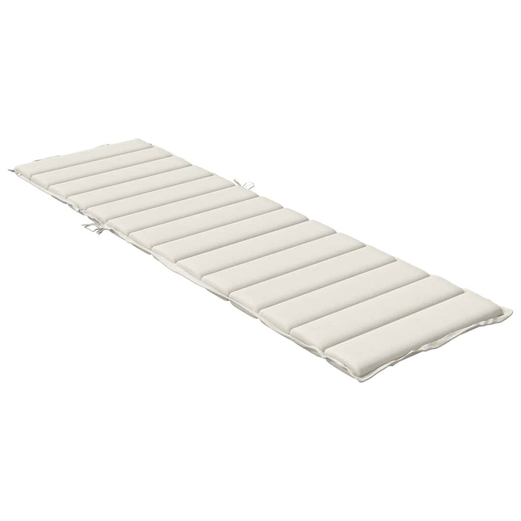 vidaXL Μαξιλάρι Ξαπλώστρας Κρεμ Μελανζέ 200x60x4 εκ. Ύφασμα