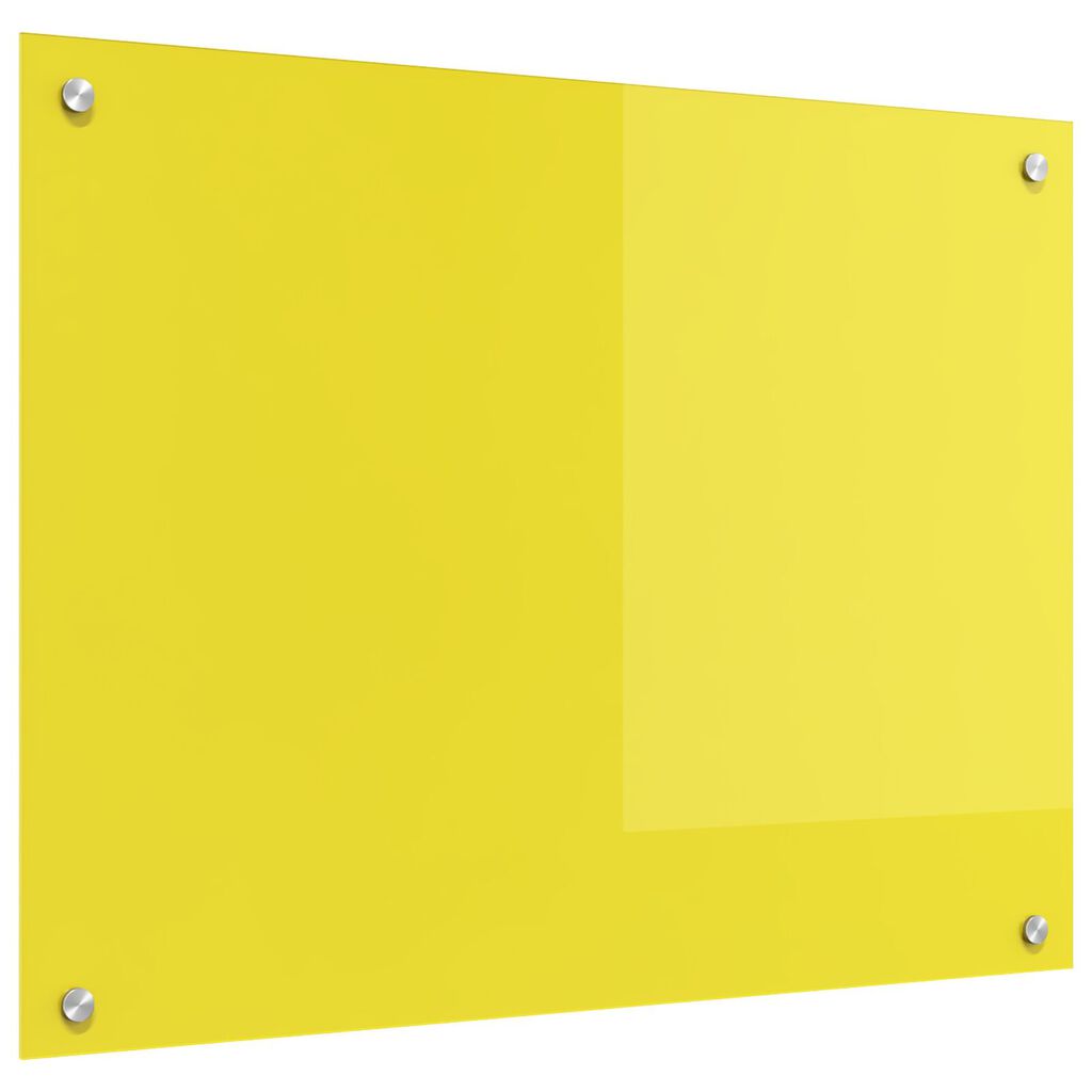 vidaXL Κουζίνα Πίσω τοίχος Κίτρινος 80x60x0,6 εκ. Σκληρυμένο γυαλί