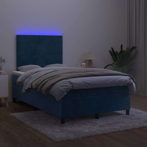 vidaXL &Kappa;&rho;&epsilon;&beta;ά&tau;&iota; Boxspring &mu;&epsilon; &Sigma;&tau;&rho;ώ&mu;&alpha; & LED &Sigma;&kappa;. &Mu;&pi;&lambda;&epsilon; 120x190&epsilon;&kappa;. &Beta;&epsilon;&lambda;&omicron;ύ&delta;&iota;&nu;&omicron;