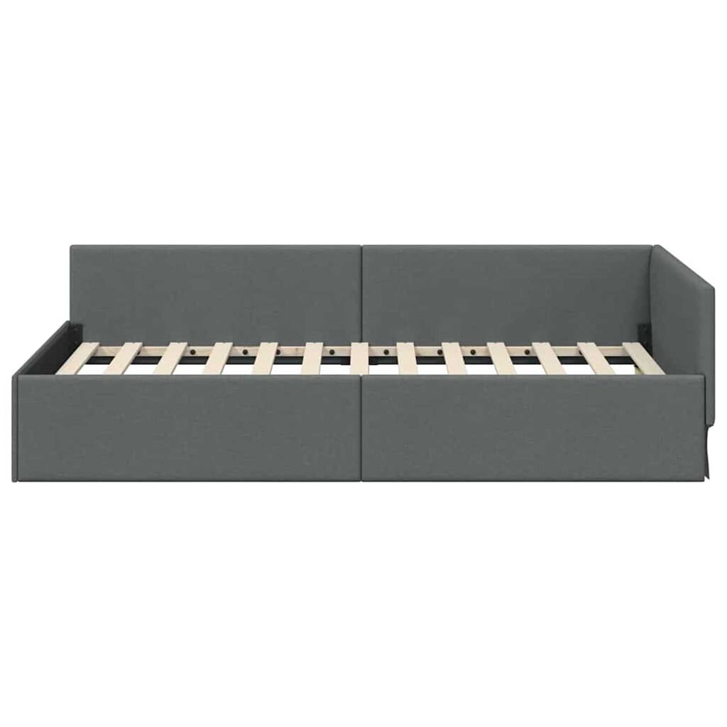 vidaXL Κρεβάτι Γωνίας Σκούρο γκρι 80 x 200 cm Ύφασμα και Έργο ξύλου
