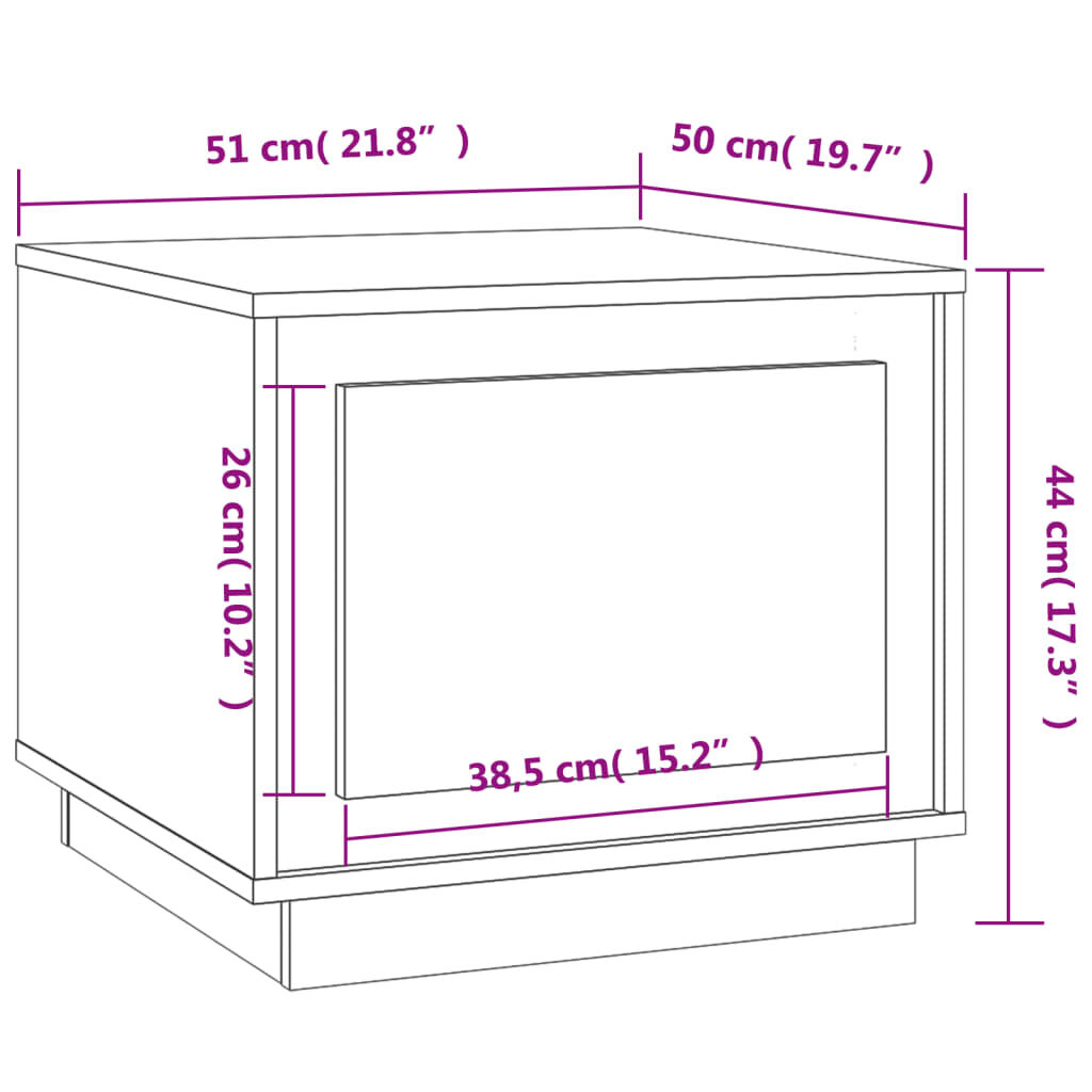 vidaXL Τραπεζάκι Σαλονιού Γκρι Σκυρ. 51x50x44 εκ. Επεξεργασμένο Ξύλο