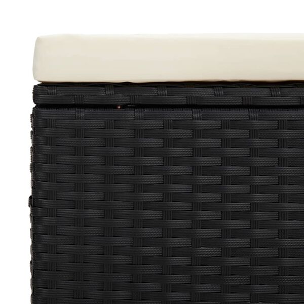 vidaXL Σκαμπό με Μαξιλάρι Μαύρο 110 x 30 x 40 εκ. από Συνθετικό Ρατάν