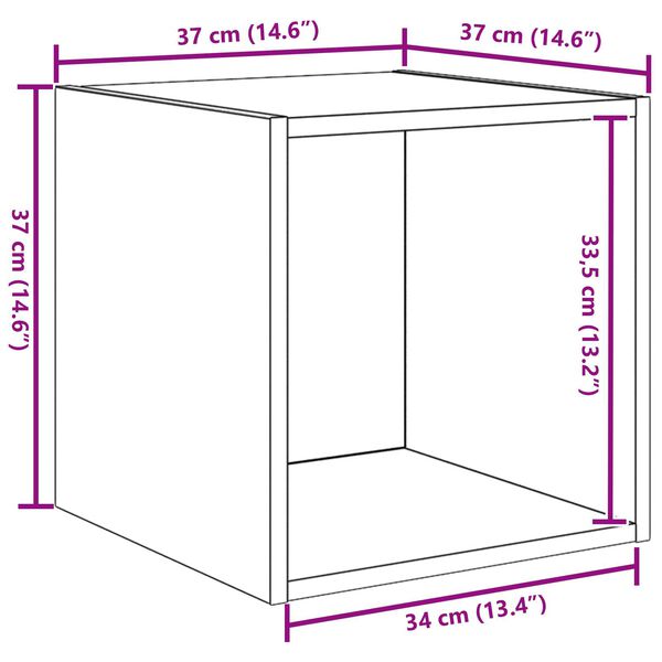 vidaXL Ντουλάπες τοίχου 2 πακέτο - Παλιό ξύλο - 37x37x37 εκ. - Φτιαγμένες από επεξεργασμένο ξύλο