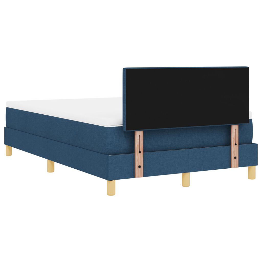 vidaXL Κρεβάτι Box Spring με Στρώμα Μπλε 120x200 εκ Ύφασμα