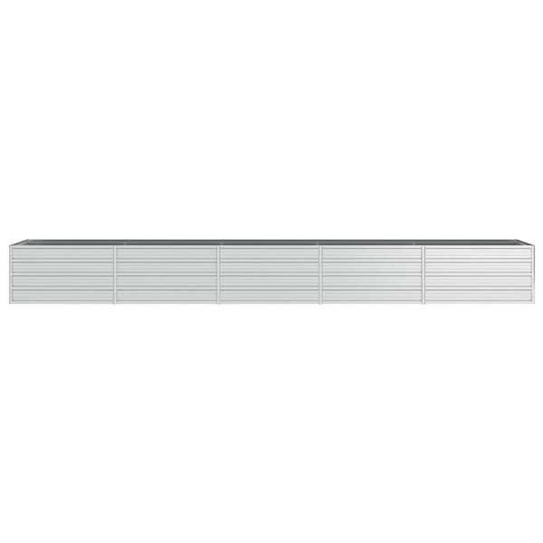 vidaXL Ζαρντινιέρα Υπερυψωμένη Ασημί 400x80x45 εκ. Γαλβανισμ. Χάλυβας