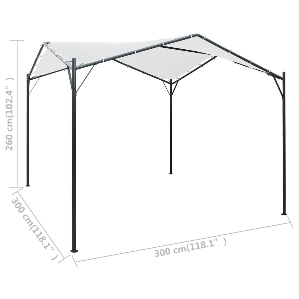 vidaXL Κιόσκι Λευκό 3 x 3 x 2,6 μ. 180 γρ./μ²