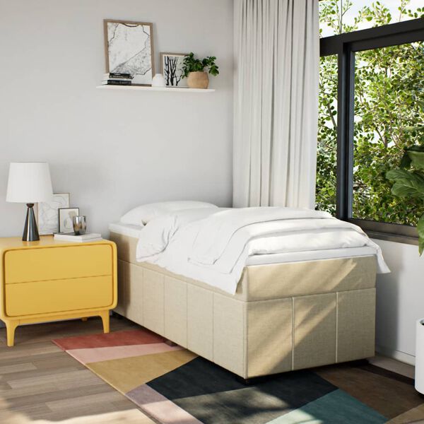 vidaXL &Kappa;&rho;&epsilon;&beta;ά&tau;&iota; Boxspring &mu;&epsilon; &Sigma;&tau;&rho;ώ&mu;&alpha; &Kappa;&rho;&epsilon;&mu; 90x200 &epsilon;&kappa;.&Upsilon;&phi;&alpha;&sigma;&mu;ά&tau;&iota;&nu;&omicron;
