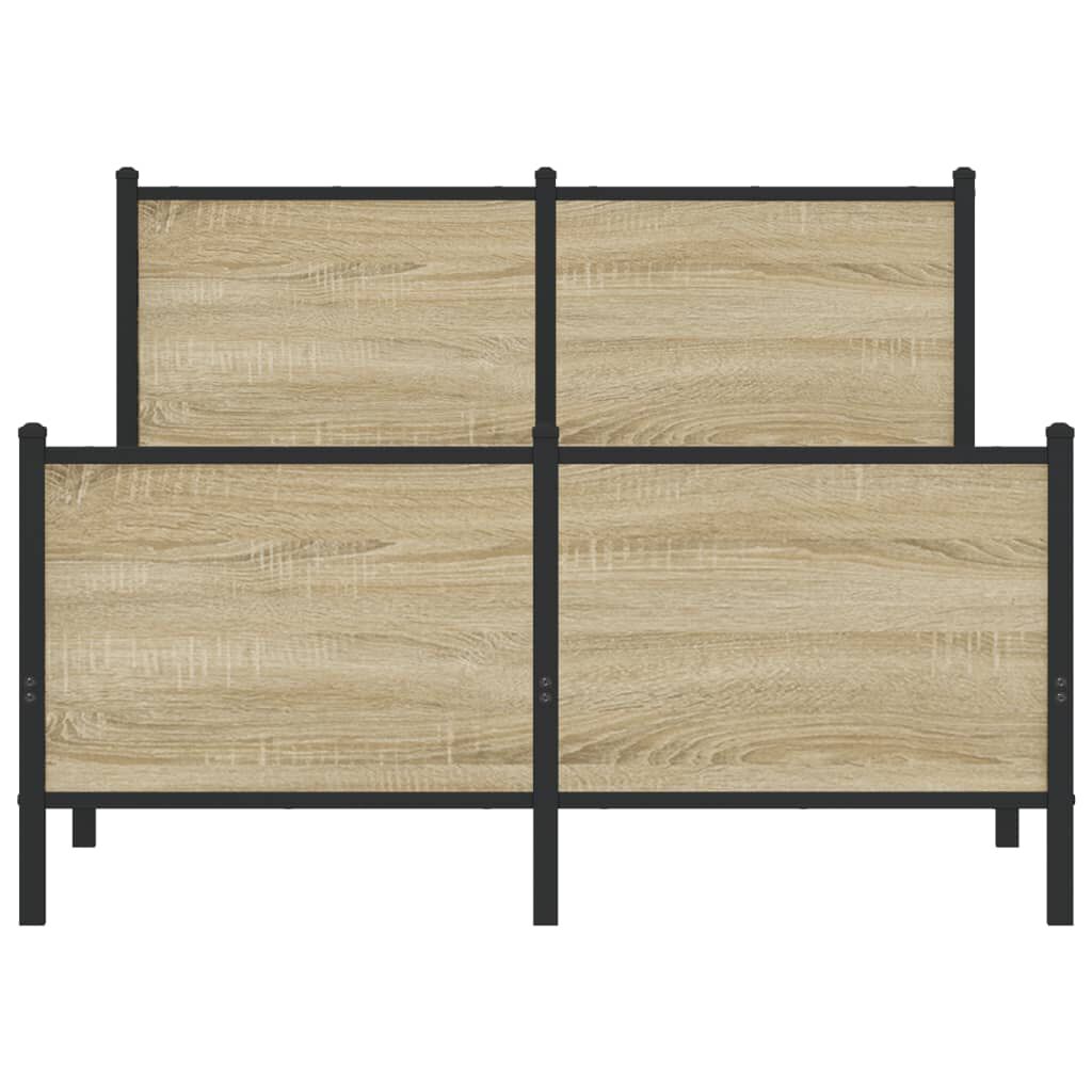 vidaXL Σκελετός Κρεβ. Χωρίς Στρώμα Sonoma Δρυς 120x200 εκ. Μεταλλικό