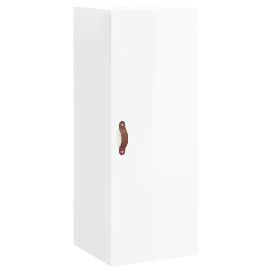 vidaXL Ντουλάπι Γυαλ. Λευκό 34,5 x 34 x 180 εκ. από Επεξεργασμένο Ξύλο