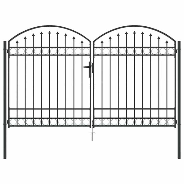 vidaXL Πύλη Φράχτη Άλλο Γκρι 300 x 175 cm Ατσάλι