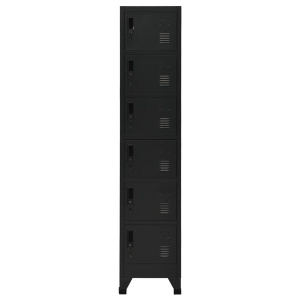 vidaXL Φοριαμός Μαύρος 38 x 40 x 180 εκ. Ατσάλινος