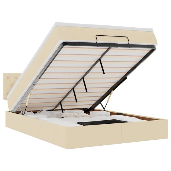 vidaXL &Omicron;&theta;&omega;&mu;&alpha;&nu;&iota;&kappa;ό &kappa;&rho;&epsilon;&beta;ά&tau;&iota; &mu;&epsilon; &sigma;&tau;&rho;ώ&mu;&alpha; Cream 140x190cm ύ&phi;&alpha;&sigma;&mu;&alpha;