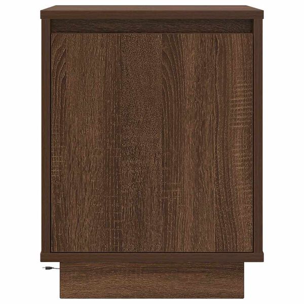 vidaXL Κομοδίνα με φώτα LED 2 τεμάχια καφέ δρυς 38x34x50 cm