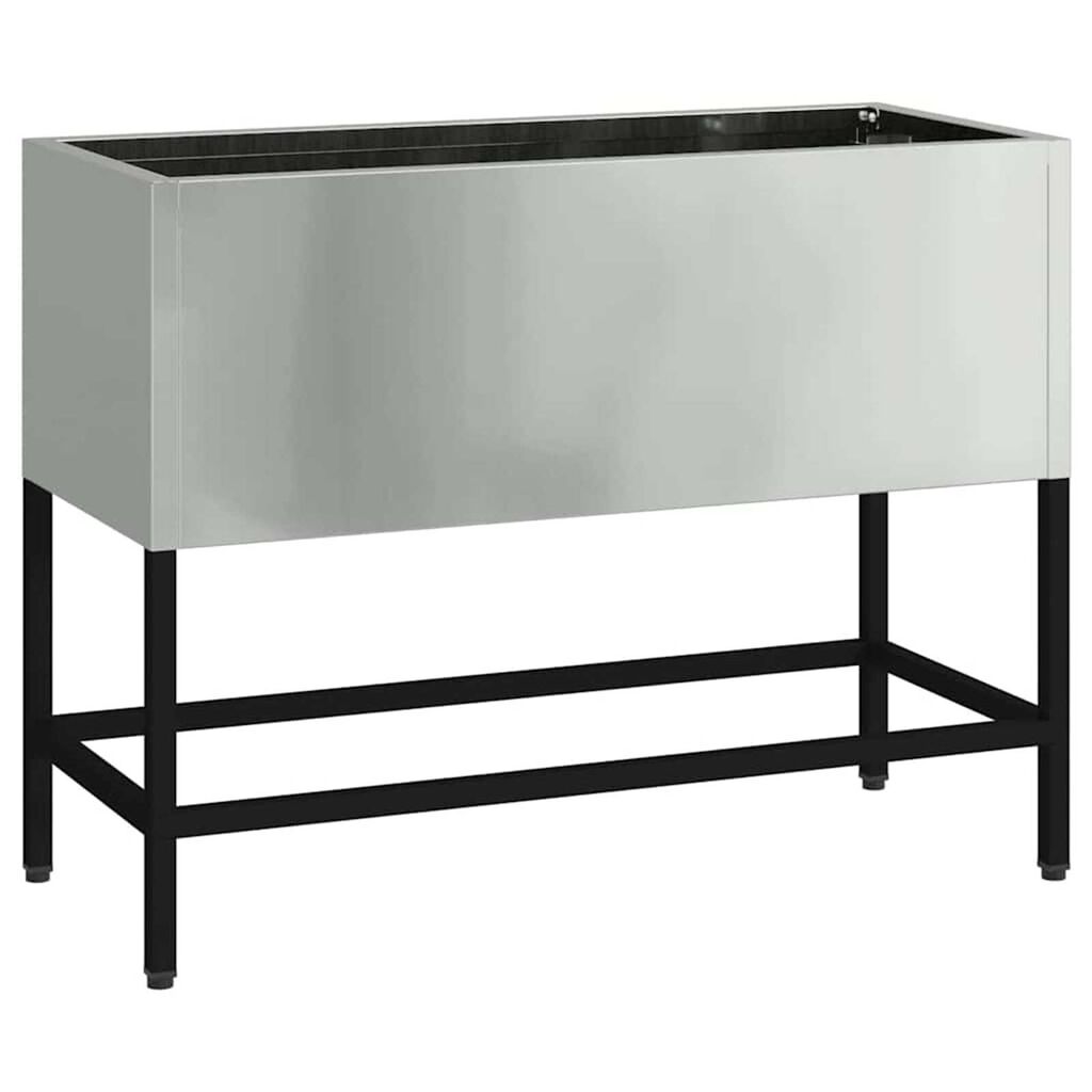 vidaXL Υψωμένη Γλάστρα Κήπου Ασημί 60 x 26 x 45 εκ