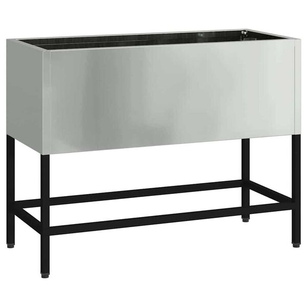 vidaXL Υψωμένη Γλάστρα Κήπου Ασημί 60 x 26 x 45 εκ