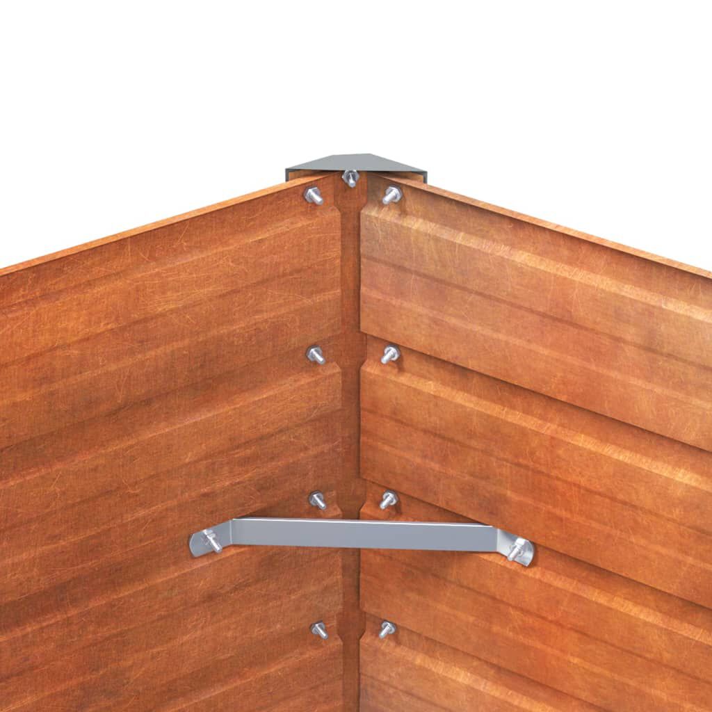 vidaXL Ζαρντινιέρα Σκουριασμένο 129x129x45 εκ. Ατσάλι Σκληρυθέν Αέρα