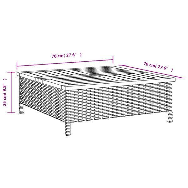 vidaXL Κάλυμμα Βάσης Ομπρέλας Μπεζ 70x70x25εκ. Συνθετικό Ρατάν/Ακακία