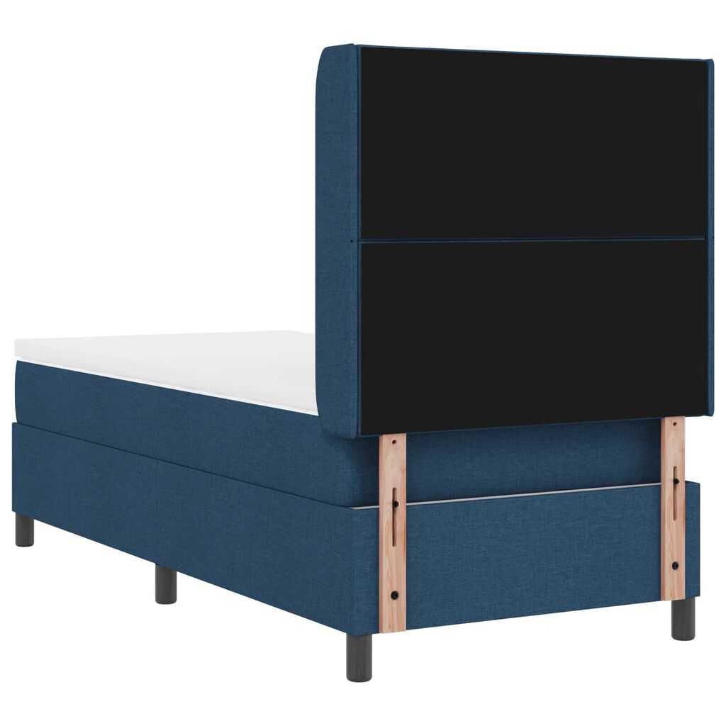 vidaXL Κρεβάτι με ελατήρια με στρώμα Μπλε 100 x 200 cm ύφασμα