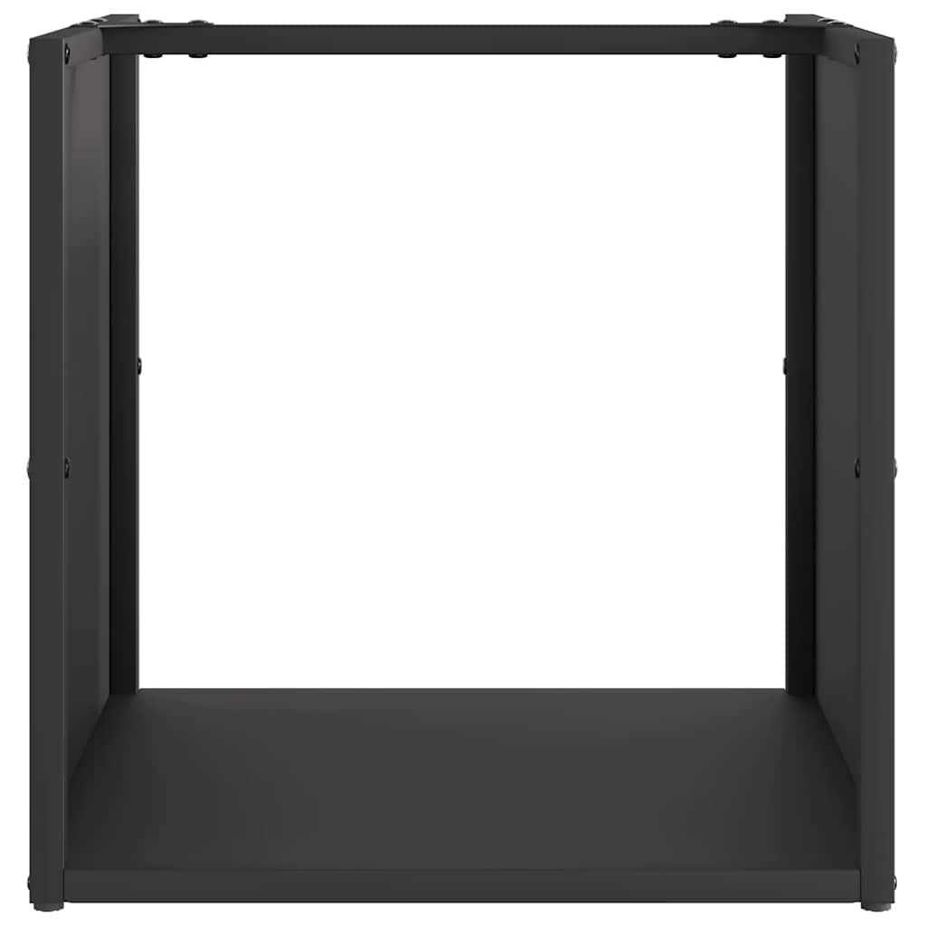 vidaXL Ράφι Καυσόξυλων Μαύρο 40x40x40 εκ. Χάλυβας ψυχρής έλασης
