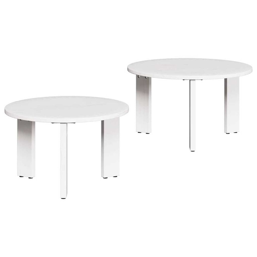 vidaXL Τραπεζάκι σαλονιού 2 pcs Λευκό 47.5 x 47.5 x 27 εκ.