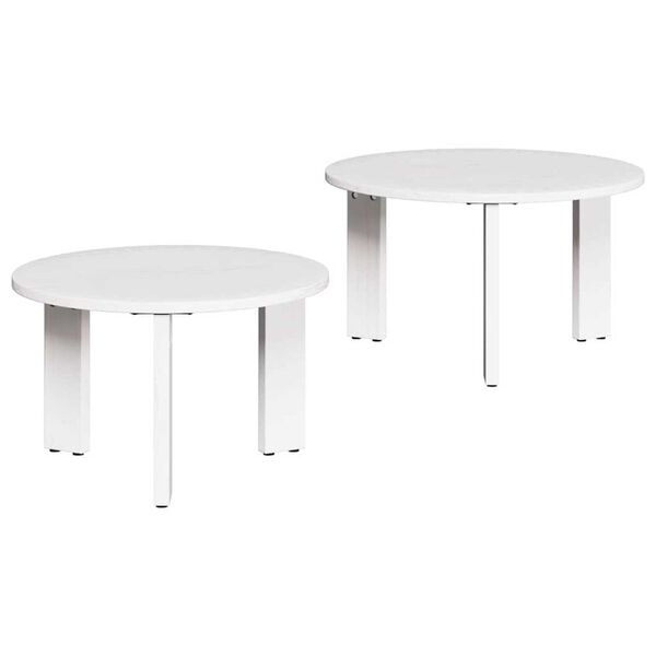 vidaXL Τραπεζάκι σαλονιού 2 pcs Λευκό 47.5 x 47.5 x 27 εκ.
