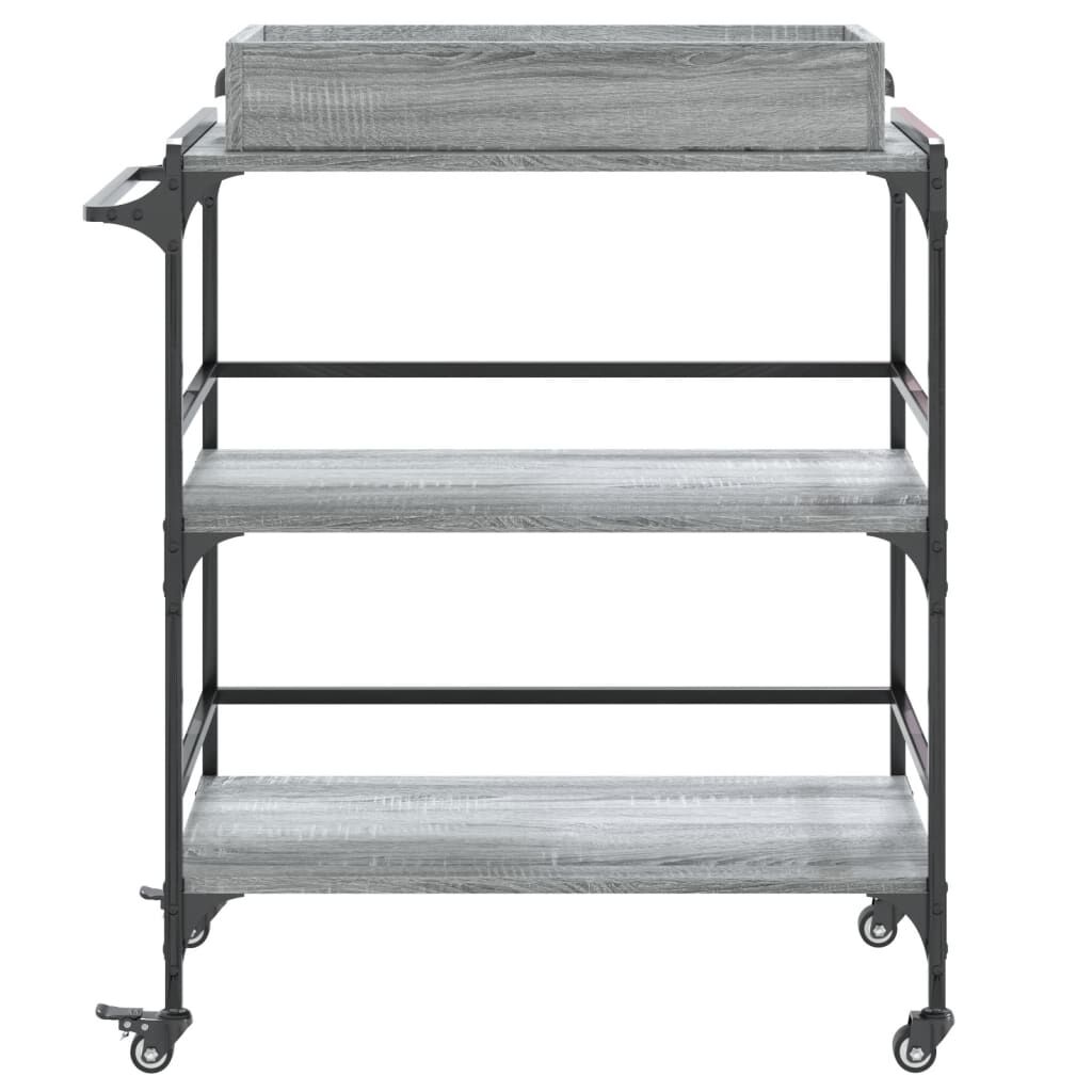 vidaXL Τρόλεϊ Κουζίνας Sonoma Γκρι 81,5x41x92,5 εκ. Επεξεργασμένο Ξύλο