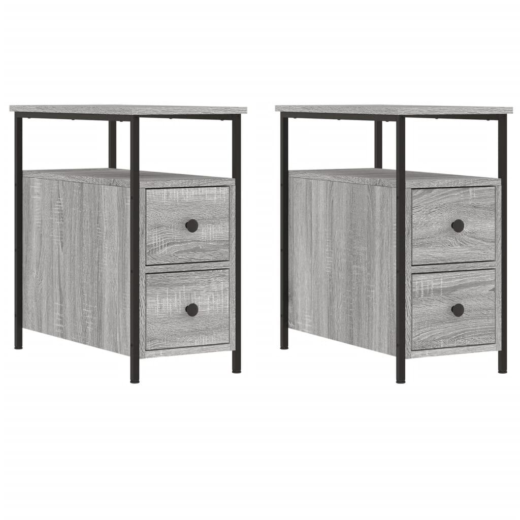 vidaXL Κομοδίνα 2 τεμ. Γκρι Sonoma 30 x 60 x 60 εκ. από Επεξεργ. Ξύλο