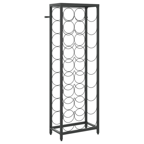 vidaXL Ραφιέρα Κρασιών 27 Μπουκ. Μαύρη 34x18x100εκ Σφυρήλατο Σίδερο